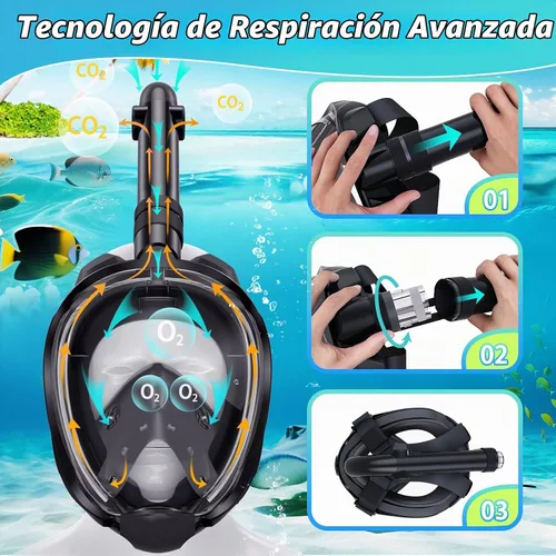 Vista 7 de Greatever G2 Full Face Snorkel Mask 2 Pack Adults Kids