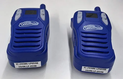 Vista 7 de Little Pretender Walkie Talkies para niños, rango de 2 millas, 3 canales, luz de flash incluida