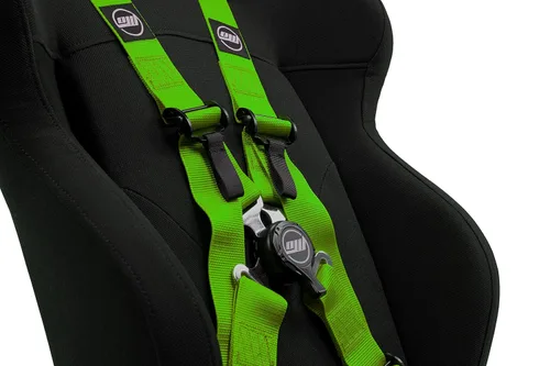 Vista 6 de OpenWheeler Racing and Flight Simulation Cockpit Four Point Harness. Virtual Reality add-on. Green