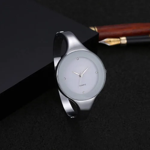 Vista 6 de Weicam Reloj analógico de cuarzo de lujo para mujer, pulsera de acero inoxidable, mejor regalo