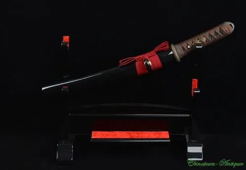 Vista 2 de GLW Espada corta japonesa Wakizashi Katana T10 hoja de acero templado afilado #2192