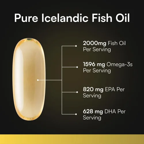 Vista 3 de Aceite de pescado omega-3 – 1800 mg de EPA y DHA por porción, 30 porciones – Apoya la función cerebral, la salud del corazón y el estado de flujo