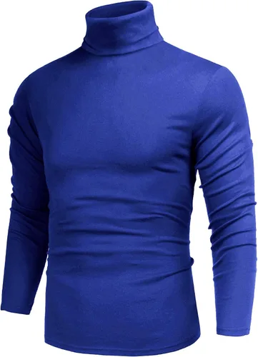 Vista 33 de Poriff - Suéter de cuello de tortuga térmico, de punto, liviano, casual, con corte entallado, para hombre Albaricoque
