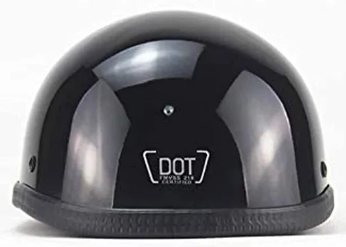 Vista 3 de German Style Open Face Road Riding Beanie Helmet DOT Approved Low Profile Chopper Motorcycle Half Helmet - Small and Light Summer Cool Skull Cap for