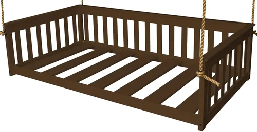 Vista 11 de Pine Twin Mission - Sofá cama colgante con cadena, color negro