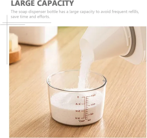Vista 5 de Zerodeko Dispensador de detergente para ropa, dispensador de jabón para lavandería, botella vacía de detergente para ropa de 1.1 L, jarras