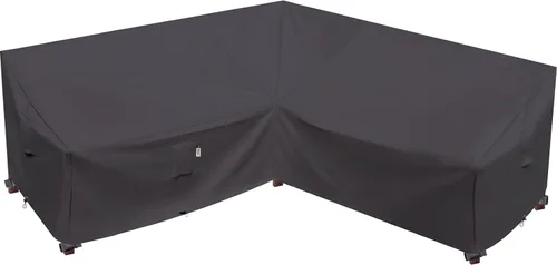 Vista 24 de Funda de Sofá Seccional de Servicio Pesado para Exteriores, Fundas Impermeables 600D para Sofá Seccional de Patio, Funda para Muebles de Jardín