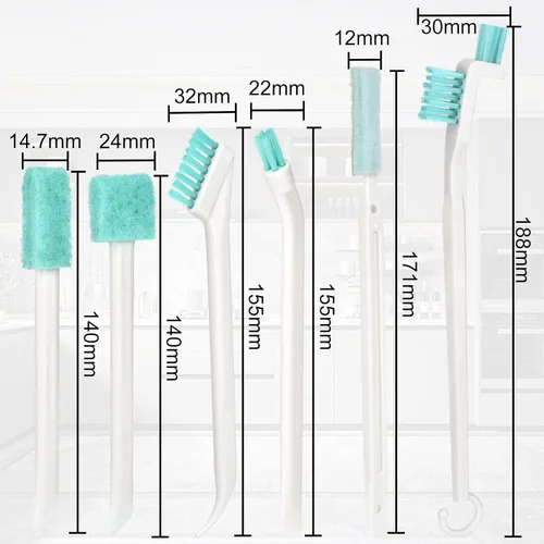 Vista 2 de Cepillos de limpieza pequeños para limpieza del hogar Detalle profundo Kit de herramientas de limpieza de hendiduras Cepillo limpiador pequeño