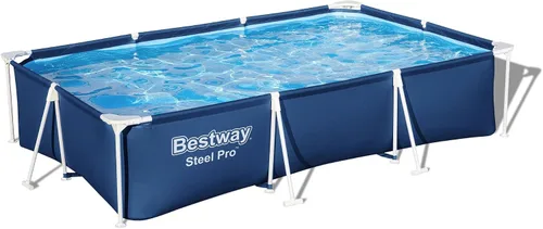 Vista 13 de Bestway Steel Pro - Piscina rectangular de 87 pulgadas x 59 pulgadas x 17 pulgadas con marco de metal sobre el suelo, para exteriores, color azul