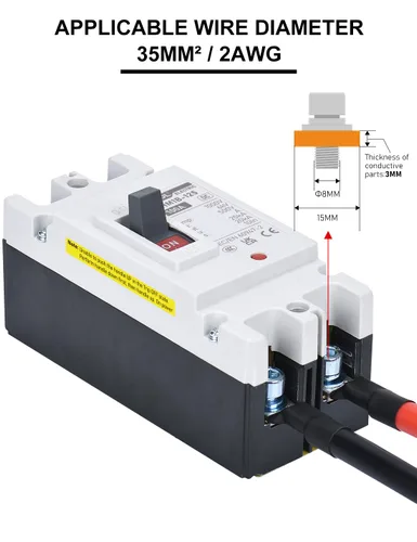 Vista 5 de DIHOOL Interruptor Principal de 100 Amperios CC, Interruptor de Desconexión de Batería de 500V, Interruptor Maestro para Motor de Arrastre de Barco