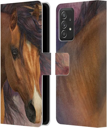 Vista 71 de Head Case Designs Officially Licensed Laurie Prindle A Morgan Christmas Western Stallion Leather Wallet Case Compatible with Samsung Galaxy A07 4G