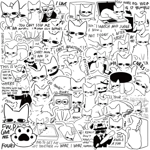 Vista 10 de 50 Calcomanías de Gato Negro de Astrología Tarot - Calcomanías Góticas Medievales de Gatito Bruja Oscura para Portátiles, Botellas de Agua, Álbumes