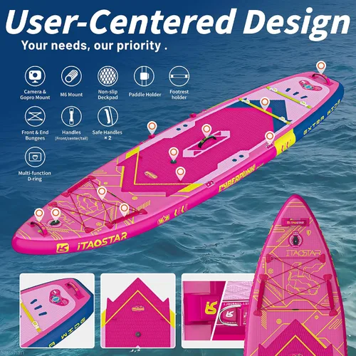 Vista 4 de iTAOSTAR Cyberpunk-Punk the Wave, 11'6x35, Paddle Board w/All Accessories Blanco