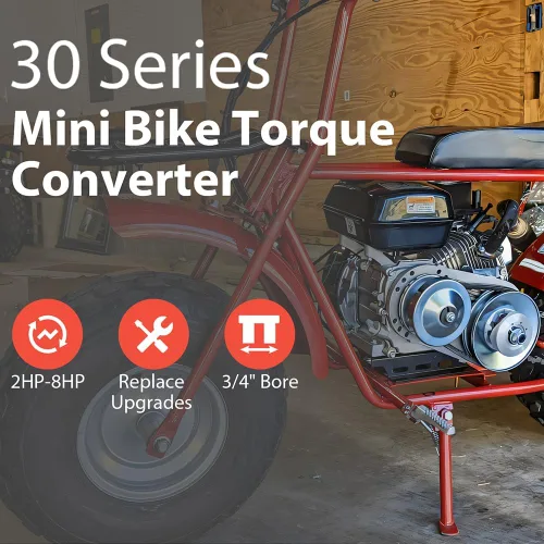 Vista 2 de Convertidor de par 212CC 6.5 HP 3/4" - Serie 30 Go Kart Mini Bike Comet Embrague 10T 40/41 y 12T 35 Cadena Depredador Driver Juego de reemplazo