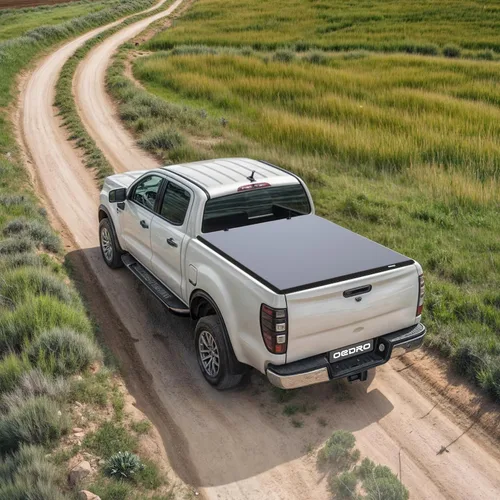 Vista 7 de Cubierta de cama de camión OEDRO de cuatro pliegues suave para Ford F250 F350 F-250 F-350 Superduty 1999-2016 con cama de 6.8 pies