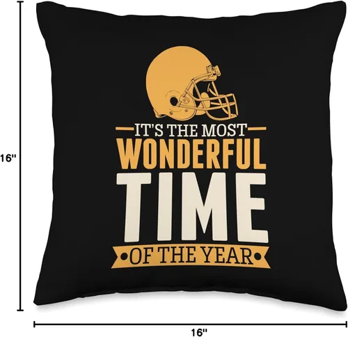 Vista 4 de College Football Themed Birthday Party Supplies It's The Most Wonderful Time of The Year - Almohada de fútbol para la temporada de fútbol americano