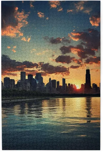 Vista 11 de Cityscape - Rompecabezas de madera de 1000 piezas, rompecabezas de fotos personalizados para adultos, amigos, rompecabezas de fotos, regalos