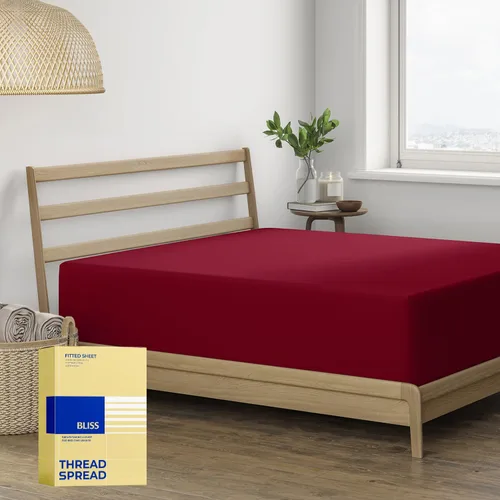 Vista 11 de THREAD SPREAD Sábana bajera ajustable 100% algodón egipcio tamaño individual - 600 hilos de densidad bolsillo profundo de 16 pulgadas, sábana bajera