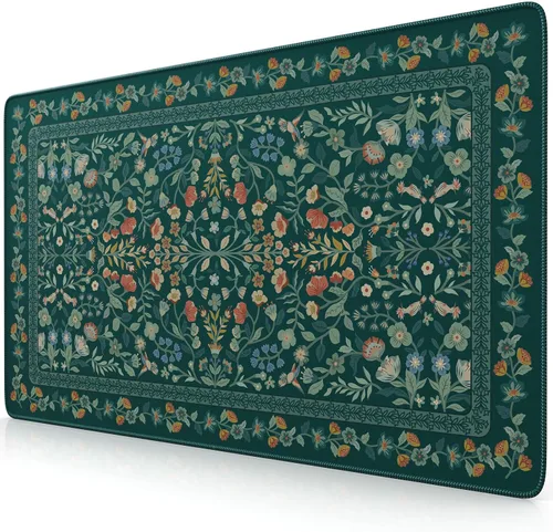 Vista 18 de iCasso Alfombrilla de mouse estética pequeña con diseño floral, mini alfombrilla de mouse portátil rosa, antideslizante y cómoda, de tela para mouse