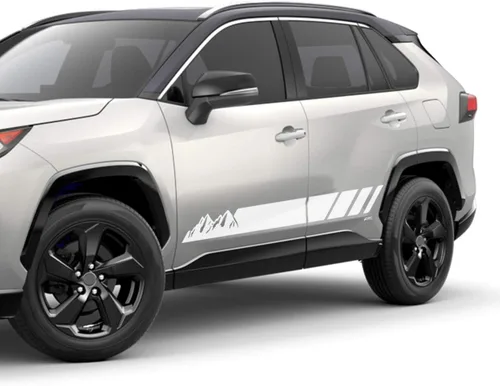 Vista 5 de Adhesivo adhesivo de vinilo a rayas compatible con Toyota Rav4 2012-2018 SUV e híbrido, color negro