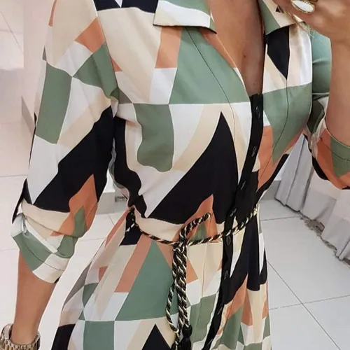 Vista 3 de Vestidos fluidos de verano para mujer, estilo festivo, estampado femenino, casual, talla grande, vestidos casuales de cóctel