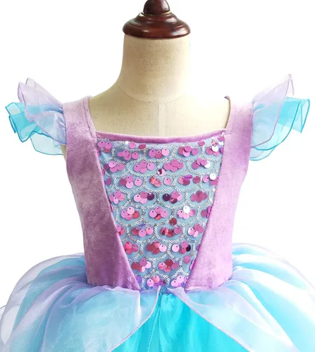 Vista 5 de Disfraz de princesa Cenicienta para niñas vestido de fiesta de cumpleaños Halloween