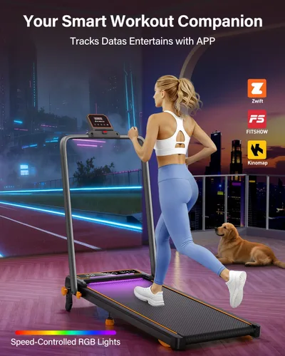 Vista 5 de Walking Pad with 15% Incline/ Handle Bar/Dual Display, 3.5HP Portable Treadmills for Home Small, Foldable Walking Pad Treadmill with Incline 4