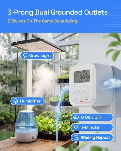 Vista 10 de HBN - Temporizador de salida para interiores, temporizadores de enchufe para lámparas de luz, temporizador digital