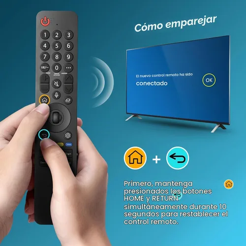 Vista 5 de Voice Magic-for-LG-TV-Control Remote-Reemplazo Compatible con LG MR19GA, MR20GA, MR21GA, MR22GN, MR23GA