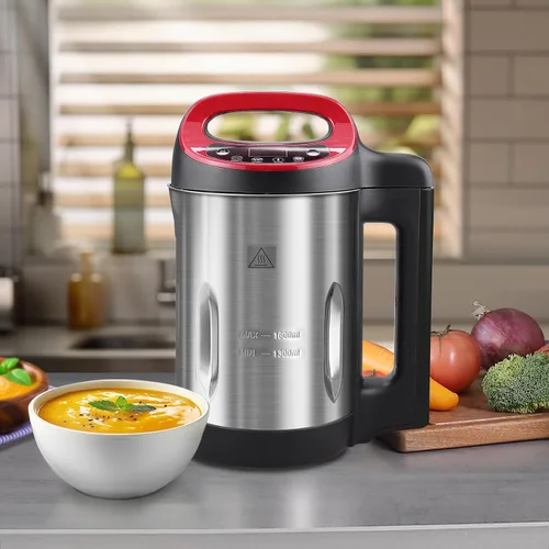 Vista 12 de Fabricante de sopa Potlimepan 1.6 L, Multifunción 4 en 1 y licuadora de sopa y batidos con panel de control inteligente, fabricante de sopa caliente