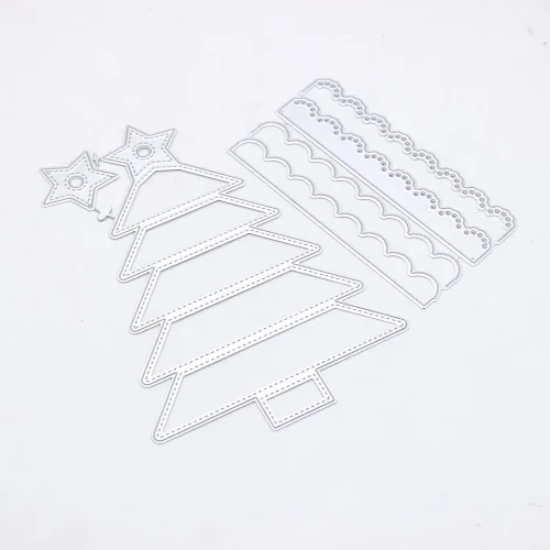 Vista 2 de KSCRAFT Mini álbum de árbol de Navidad troqueles de corte de metal plantillas para bricolaje álbum de recortes decorativo en relieve DIY tarjeta