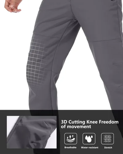Vista 4 de Mens Snow Ski Waterproof Softshell Snowboard Pants Outdoor Hiking Fleece Lined
