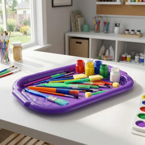 Vista 8 de Suwimut - Bandeja de plástico para actividades para niños, diseño de manualidades y manualidades, bandeja para servir para manualidades, cuentas