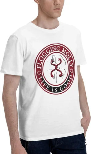 Vista 3 de Camisetas de algodón para hombre, estilo casual, para campamento, manga corta, para temporada completa
