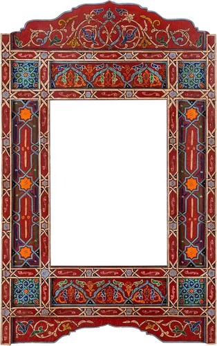 Vista 10 de Marco de espejo marroquí, espejo de granja, espejo de arco, espejo de madera grande, marco de espejo de baño rústico, pared colgante rectangular