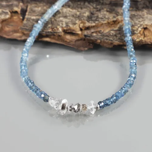 Vista 5 de Collar de piedras preciosas multicolor con cerradura de cadena de plata para mujer regalo para fiesta cumpleaños cumpleaños Navidad
