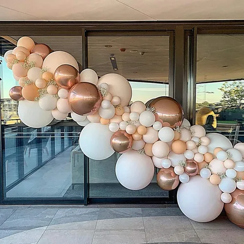 Vista 2 de Neo LOONS® 100 globos de látex de 5 pulgadas, color rubor pastel, ideales para niños, cumpleaños de adultos, bodas, recepciones, baby showers