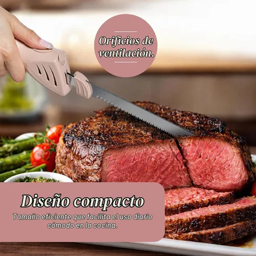 Vista 7 de COOK WITH COLOR Electric Knife, 100W Power, Dual Stainless Steel Blades for Precise Cutting, Ergonomic Handle, Low Noise and Vibration, Ideal for