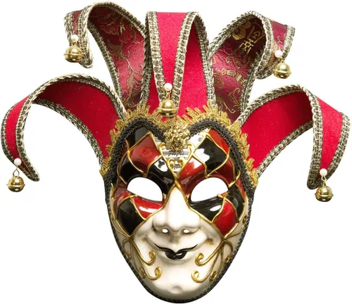Vista 2 de Cara completa bufón Joker veneciano mascarada carnaval máscara Mardi Gras