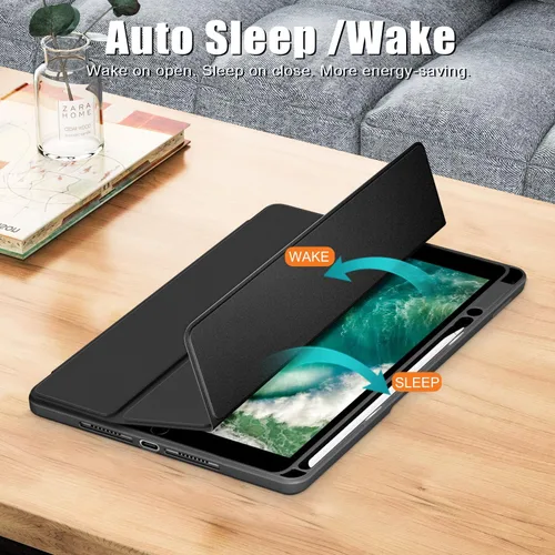 Vista 2 de Para Apple iPad de 9ª/8ª/7ª generación de 10.2 pulgadas (2021/2020/2019), cubierta trasera transparente de TPU a prueba de golpes