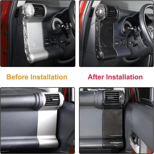 Vista 5 de Aunginsy Cubierta de salida de aire lateral de consola central compatible con Toyota FJ Cruiser 2007-2021 Cubierta de panel lateral de aire