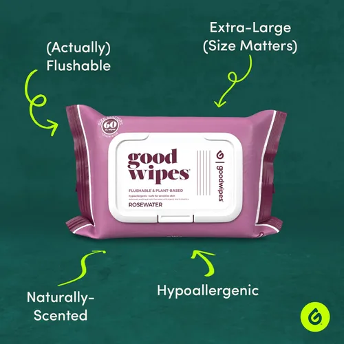Vista 2 de goodwipes Toallitas desechables para glúteos hechas con vitamina E y aloe, dispensador de toallitas húmedas suaves y suaves para uso doméstico