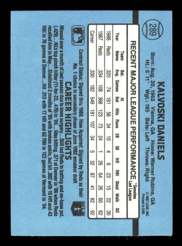 Vista 2 de 1988 Donruss #289 Kal Daniels