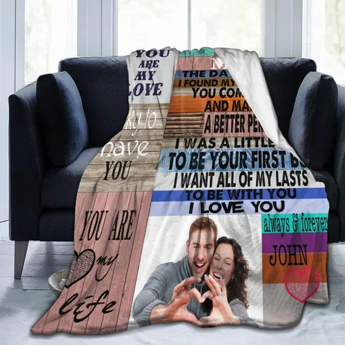 Vista 6 de Manta personalizada con foto de regalo para papá y abuelo, mejor regalo del día del padre, Halloween, Navidad, Año Nuevo de parte de hija, hijo