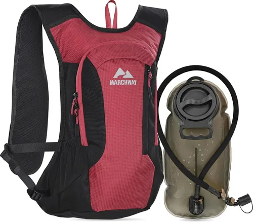 Vista 11 de MARCHWAY Mochila de hidratación ligera con correas estilo chaleco y bolsa de agua de TPU de 2.5 L, versátil y elegante paquete de múltiples