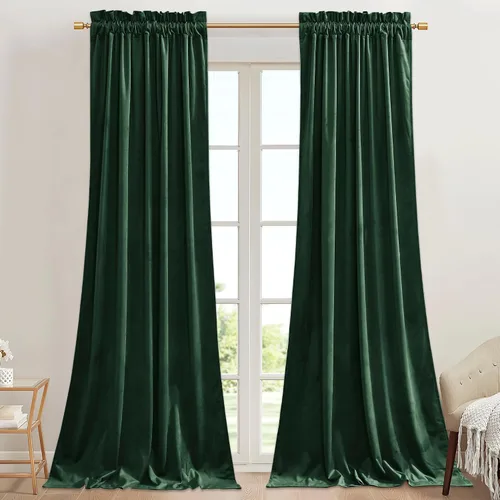 Vista 53 de StangH Cortinas de terciopelo rojo de 42 x 84 pulgadas de lujo, con aislamiento térmico, divisores de habitación, decoración navideña del hogar