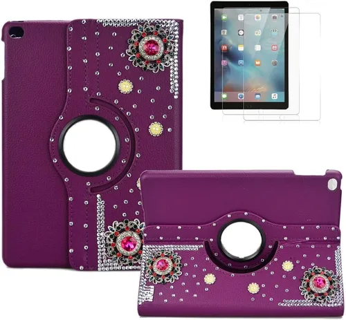 Vista 12 de Bling - Funda compatible con Samsung Galaxy Tab A7 10.4 (2022) - Elegante - 3D hecha a mano con mariposa de cristal giratoria de 360 grados