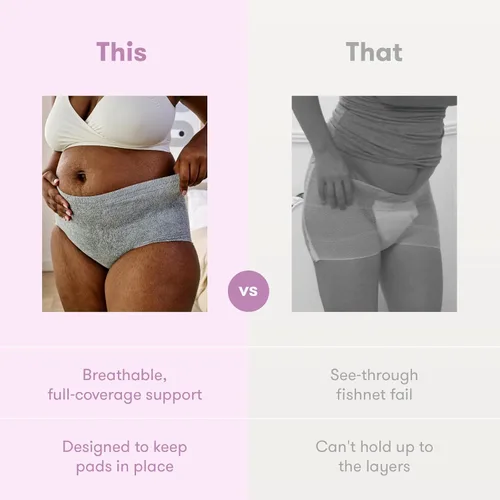 Vista 6 de Frida Mom Women's Postpartum Underwear for C-Section Recovery, Disposable High Waist, Seamless with Stretchy Support, Postpartum Essentials