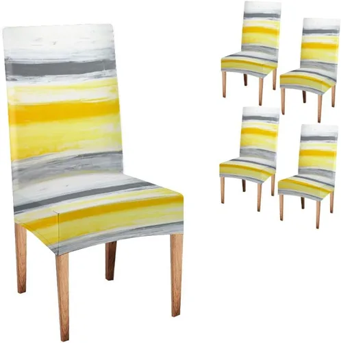 Vista 164 de TOMWISH Juego de 2 fundas para sillas de comedor, color turquesa y gris, fundas elásticas para sillas Parsons, de elastano, lavables, protectores