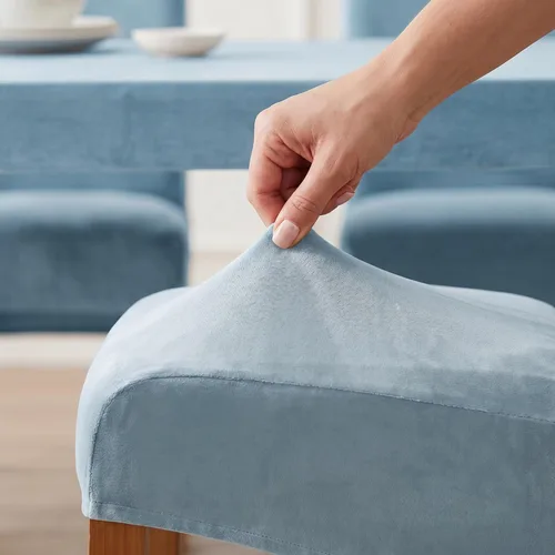 Vista 5 de Deisy Dee - Fundas elásticas XL/extragrandes para sillas de comedor de terciopelo, fundas extraíbles y lavables, protectores para sillas de comedor